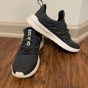 Adidas Cloudfoam Gray Black Womens Ladies Slip On Shoe Sneaker size 7.5